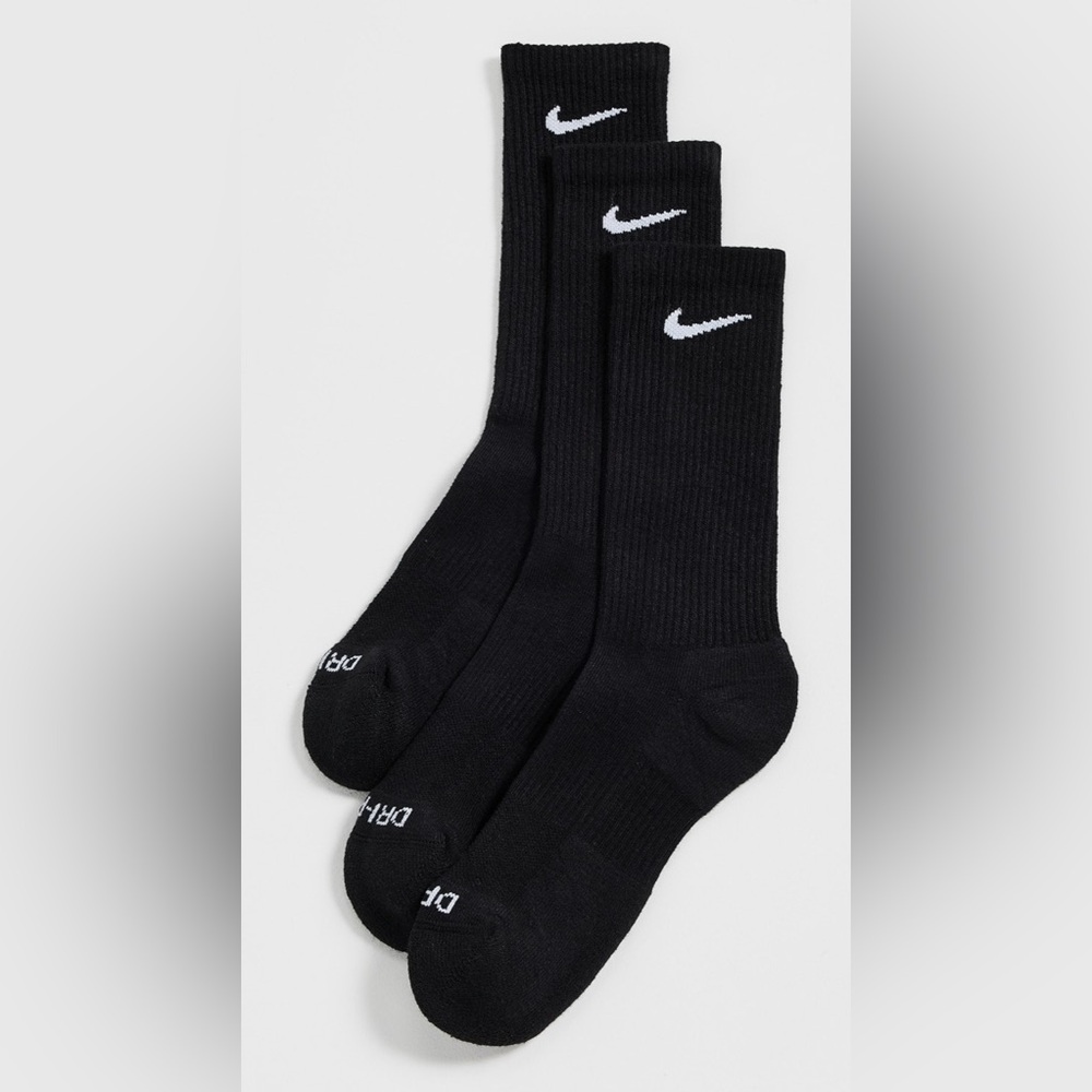 Nike Dri-fit everyday plus cotton cushioned crew Socks black SX6888-010 3-pack